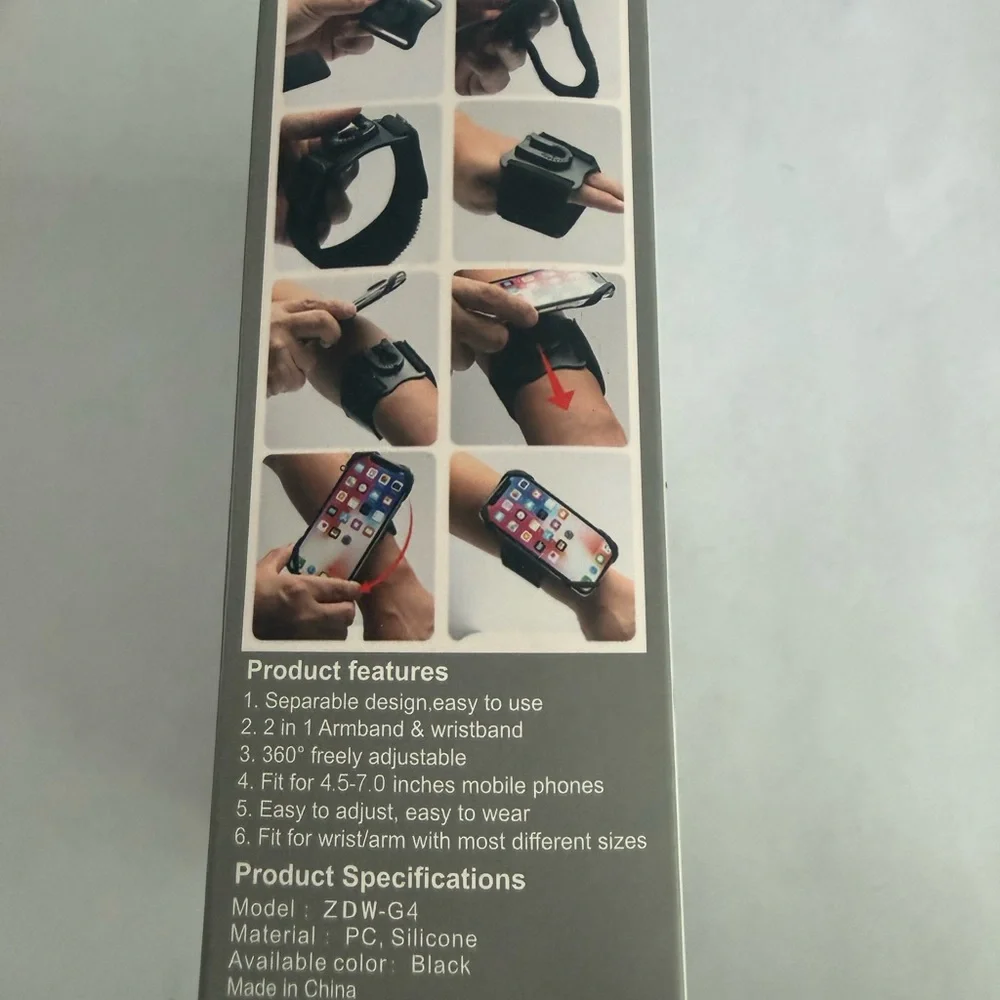 Source Unknown Black and White Sports Armband